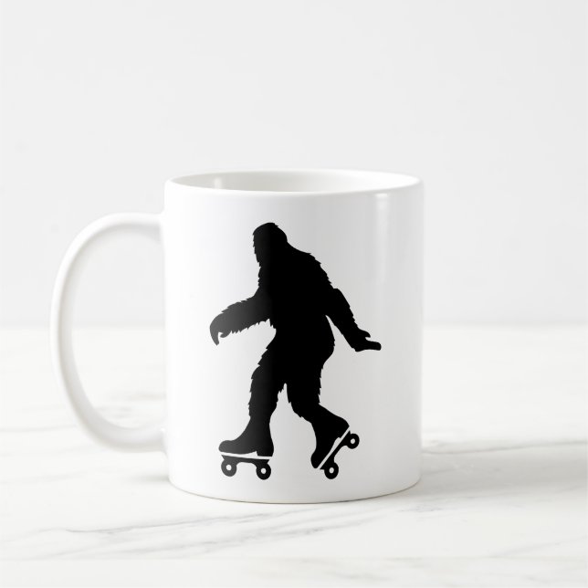 Funny Bigfoot Roller Skaten Kaffeetasse (Links)