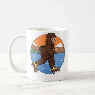 Funny Bigfoot Roller Skating Lover Skater Illustra Kaffeetasse