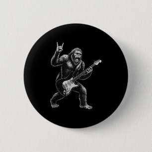 Funny Bigfoot Sasquatch Gitarre spielen, Rock und Button