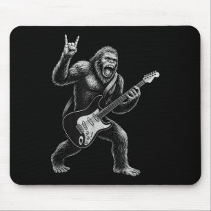 Funny Bigfoot Sasquatch Gitarre spielen, Rock und Mousepad
