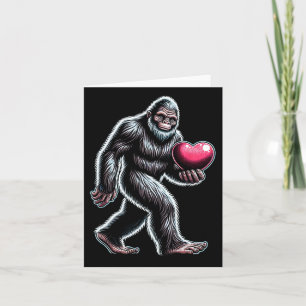 Funny Bigfoot Sasquatch Heart Mens Kids Boys Valen Karte