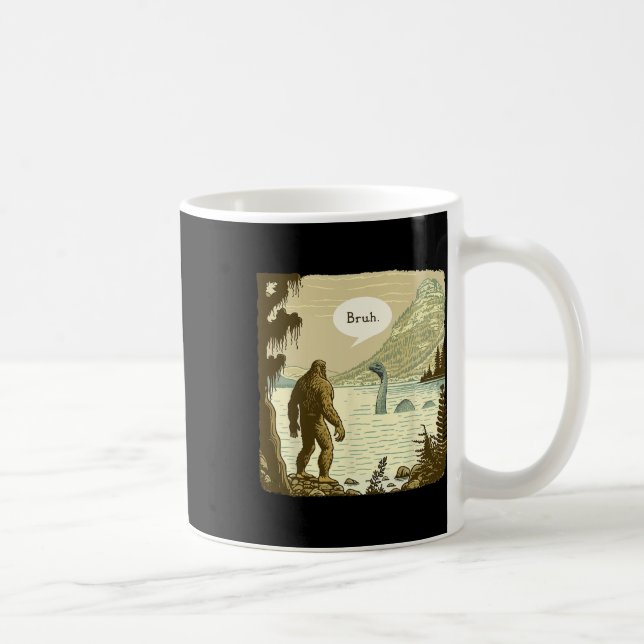 Funny Bigfoot Sasquatch Loch Ness Monster Kaffeetasse (Rechts)