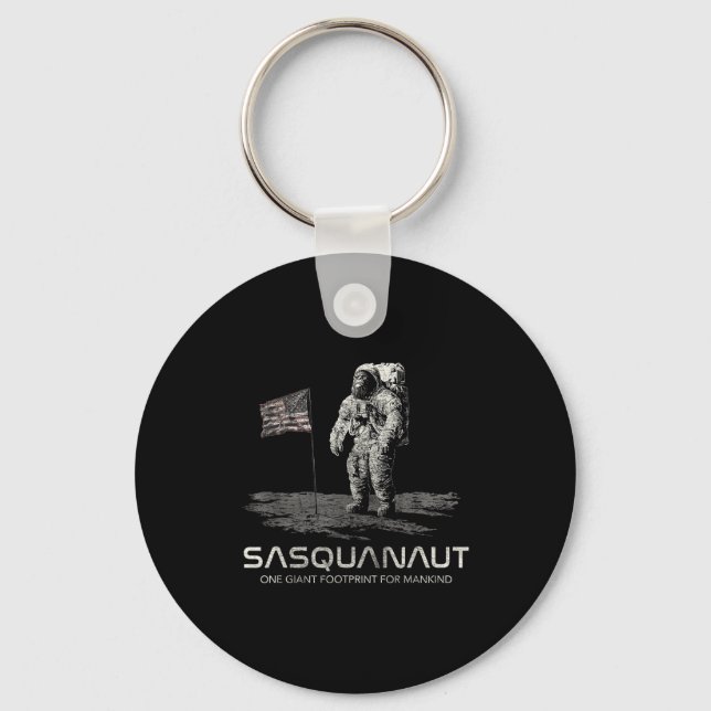Funny Bigfoot Sasquatch Space Sasquanaut  Schlüsselanhänger (Vorderseite)