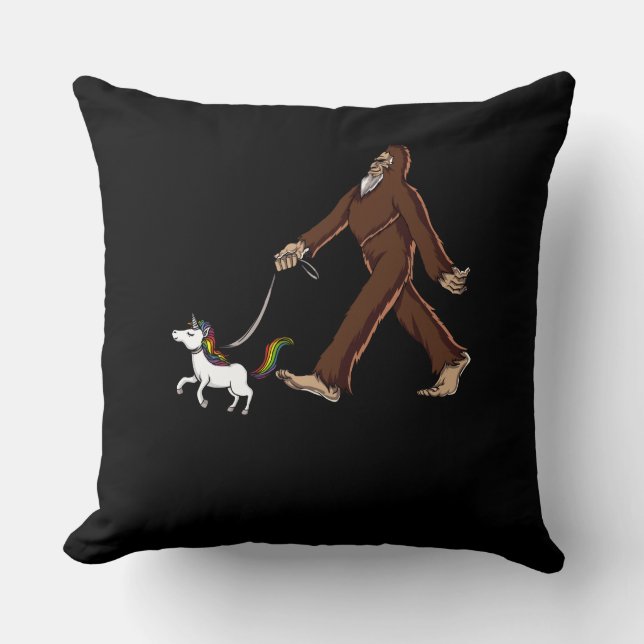 Funny Bigfoot Wandern Magical Unicorn Kissen (Vorderseite)