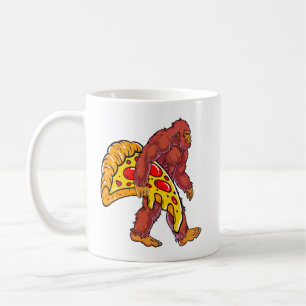 Funny Bigfoot Wandern mit großer Pizza Slice Kaffeetasse