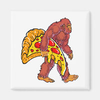 Funny Bigfoot Wandern mit großer Pizza Slice