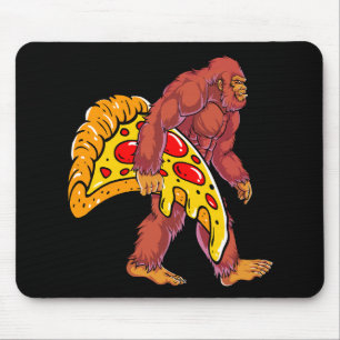 Funny Bigfoot Wandern mit großer Pizza Slice Mousepad