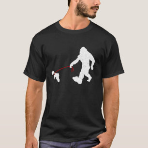 Funny Bigfoot Wandern mit Schnauzer Dog Geschenke T-Shirt