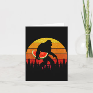 Funny Bigfoot With Watermelon Slice Melon Summer Karte