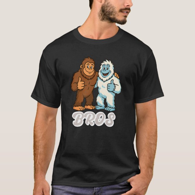 Funny Bigfoot Yeti Bros Mythical Creatures T-Shirt (Vorderseite)