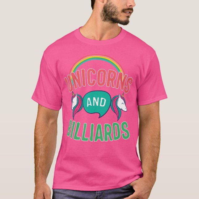Funny Billard Unicorns und Pool-Bar T-Shirt (Vorderseite)
