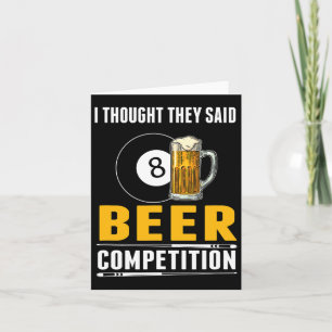 Funny Billiard, dachte ich, sie sagten Bierwettbew Karte