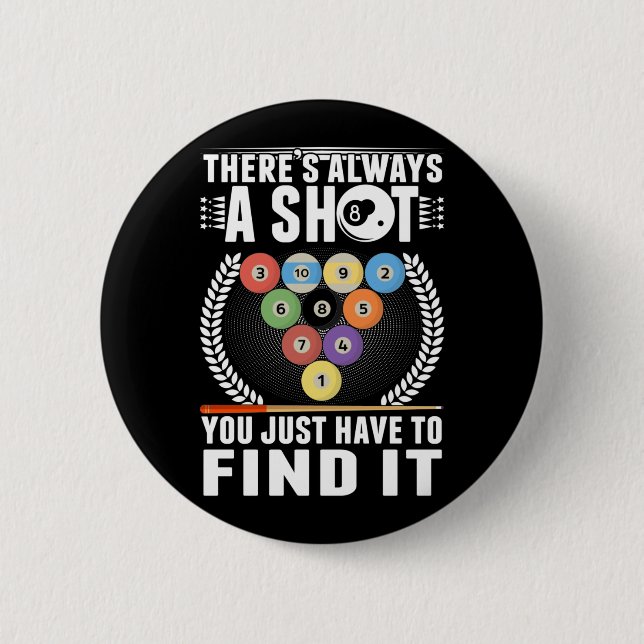 Funny Billiard Joke Cue Snooker Pool Player Button (Vorderseite)