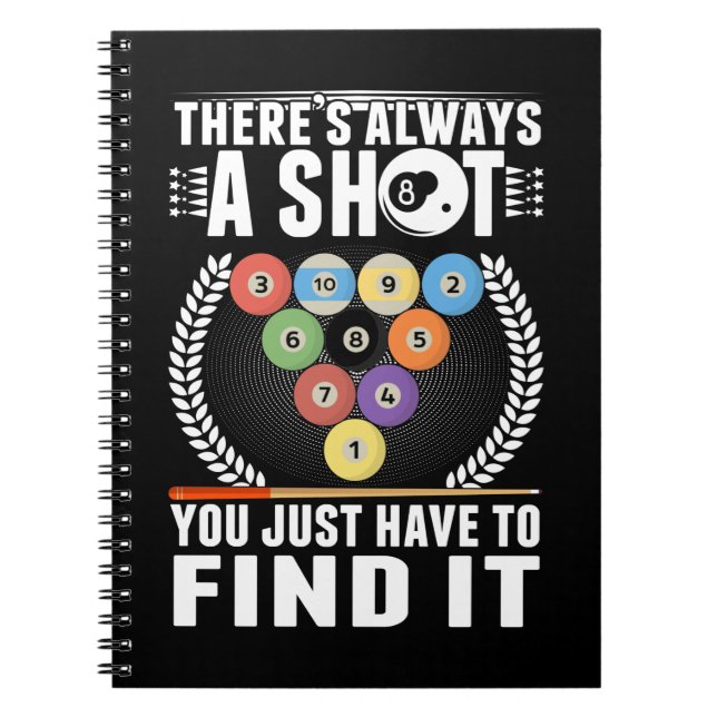 Funny Billiard Joke Cue Snooker Pool Player Notizblock (Vorderseite)