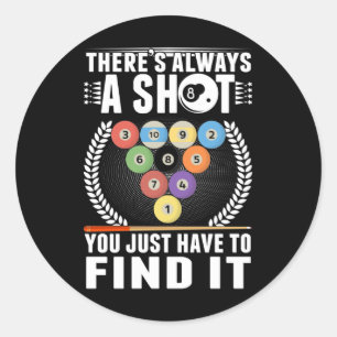 Funny Billiard Joke Cue Snooker Pool Player Runder Aufkleber
