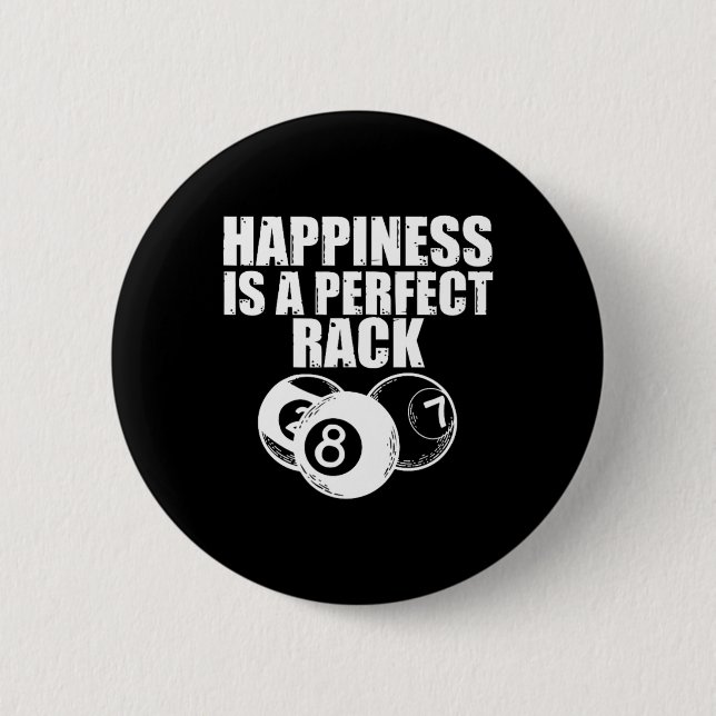 Funny Billiard Pool Spiel Nacht Glück ist ein Perf Button (Vorderseite)