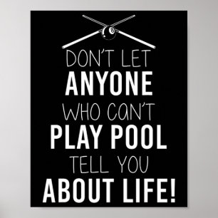 Funny Billiard Sprichwort für sarkastische Schwimm Poster
