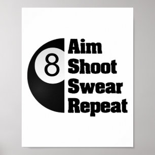 Funny Billiards 8-ll Pool Player Geschenk Poster