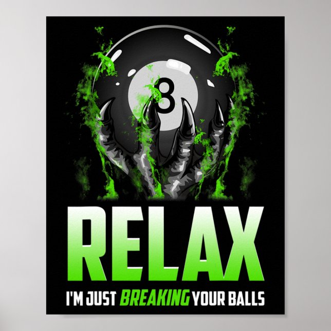 Funny Billiards Design 8 Ll Snooker Pool Cue Stick Poster (Vorne)