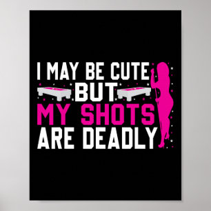 Funny Billiards Design of Women Pool Player Ladie Poster