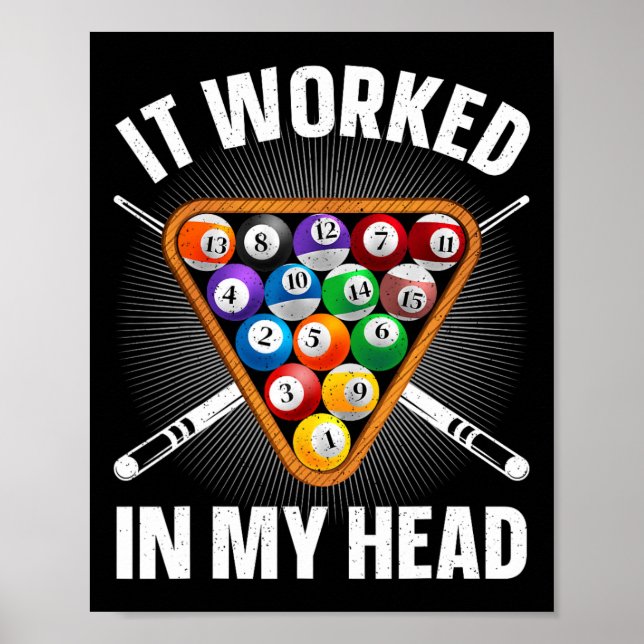Funny Billiards Design Women Pool Player P Poster (Vorne)