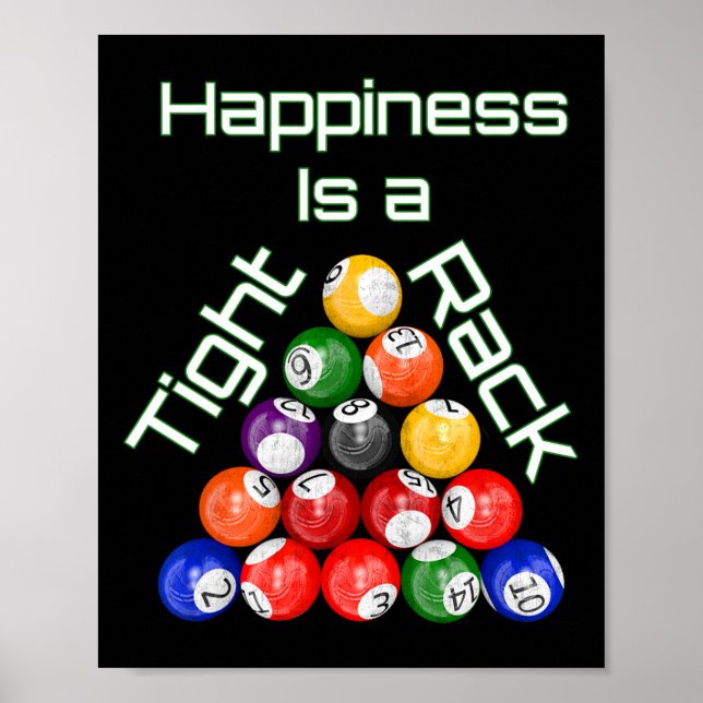 Funny Billiards Glück ist ein knappes Rack Poster (Vorne)