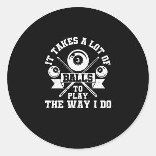 Funny billiards player billiards 8-ball runder aufkleber
