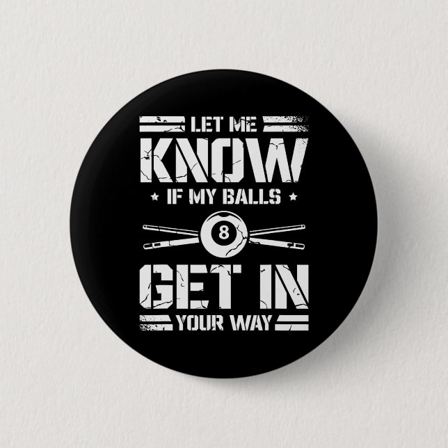 Funny Billiards Player Snooker Billiard Pool Playa Button (Vorderseite)