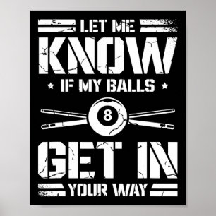 Funny Billiards Player Snooker Billiard Pool Playa Poster
