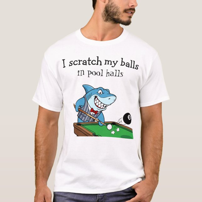 Funny Billiards Pool Hall Rebel T-Shirt (Vorderseite)