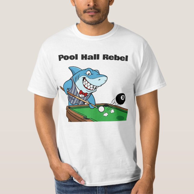 Funny Billiards Pool Hall Rebel T-Shirt (Vorderseite)