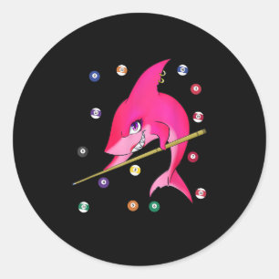 Funny Billiards Pool Shark Female Runder Aufkleber