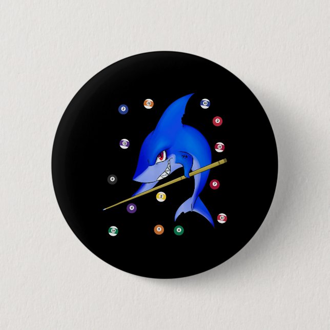 Funny Billiards Pool Shark Male Button (Vorderseite)