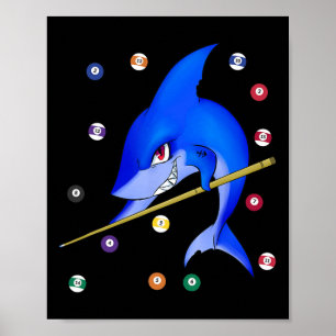 Funny Billiards Pool Shark Male Poster
