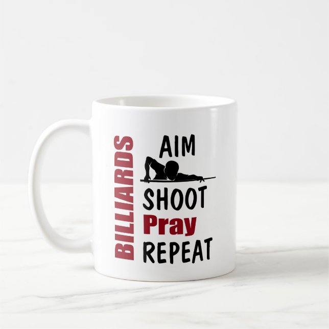 Funny Billiards Pool Table Aiming Joke Kaffeetasse (Links)