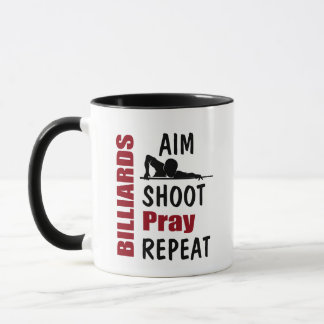 Funny Billiards Pool Table Aiming Joke Tasse