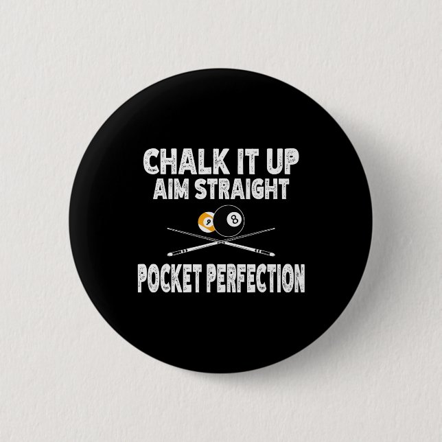 Funny Billiards Pool Ziel Straight Pocket Perfecti Button (Vorderseite)