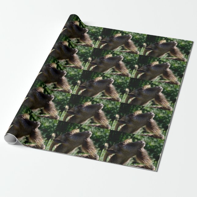 Funny Billy Goat Portrait Geschenkpapier (Ungerollt)