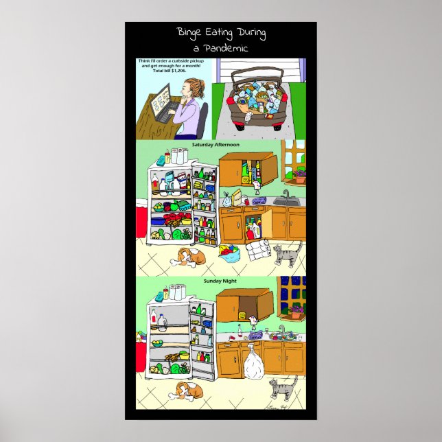 Funny Binge Eating während einer Pandemie Poster (Vorne)