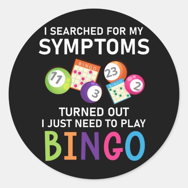 Funny Bingo Ball Bingo Gamer Runder Aufkleber (Vorderseite)