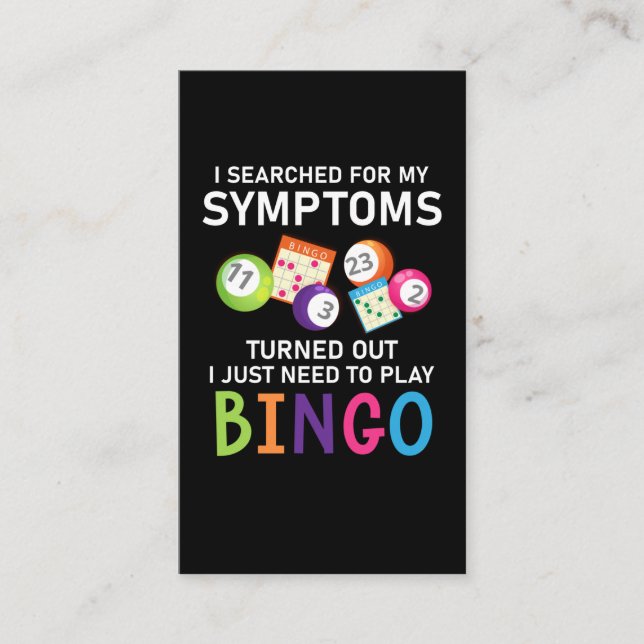 Funny Bingo Ball Bingo Gamer Visitenkarte (Vorderseite)