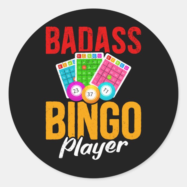 Funny Bingo Balls Sarcastic Bingo Player Runder Aufkleber (Vorderseite)