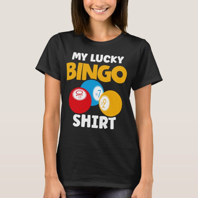 Funny Bingo Gamer Lucky Bingo T-Shirt (Vorderseite)