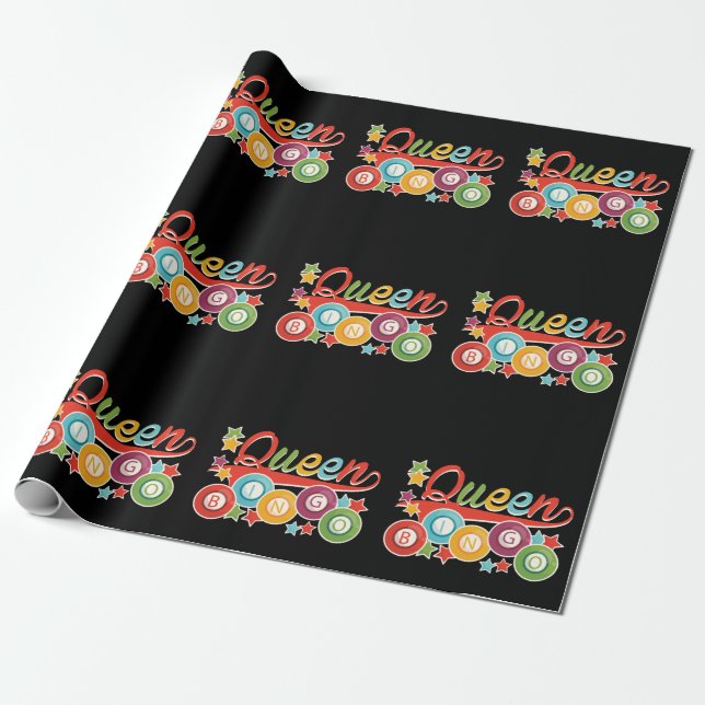 Funny Bingo Girl Bingo Balls Queen Geschenkpapier (Ungerollt)