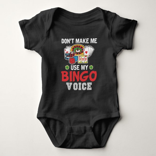 Funny Bingo Player Casino Gambler Bingo Voice Baby Strampler (Vorderseite)