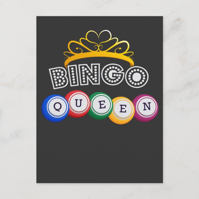Funny Bingo Player Queen Granny Gambler Spaß Postkarte (Vorderseite)