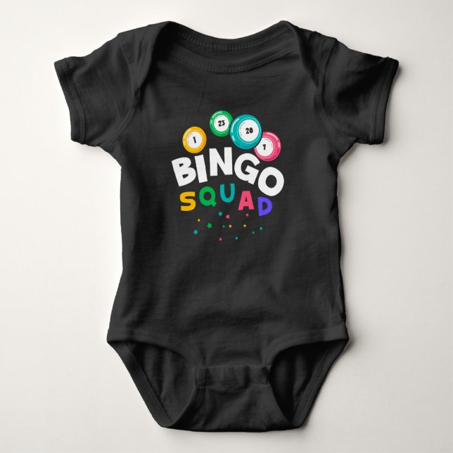 Funny Bingo Team Gambling Spaß Baby Strampler (Vorderseite)