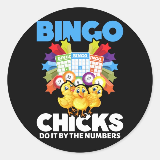 Funny Bingo Women Bingo Player Girls Runder Aufkleber (Vorderseite)