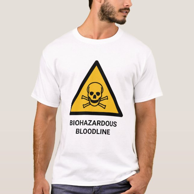 Funny Biogefährlich Blutline Schädel und Kreuze T-Shirt (Vorderseite)