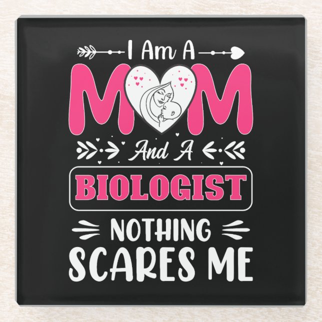 Funny Biologist Mama, Biologe Mama Funny Glasuntersetzer (Vorderseite)